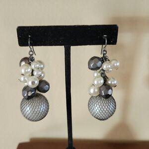 Funky Pair of Pearl and Bead Earrings. Fashion Jewelry
